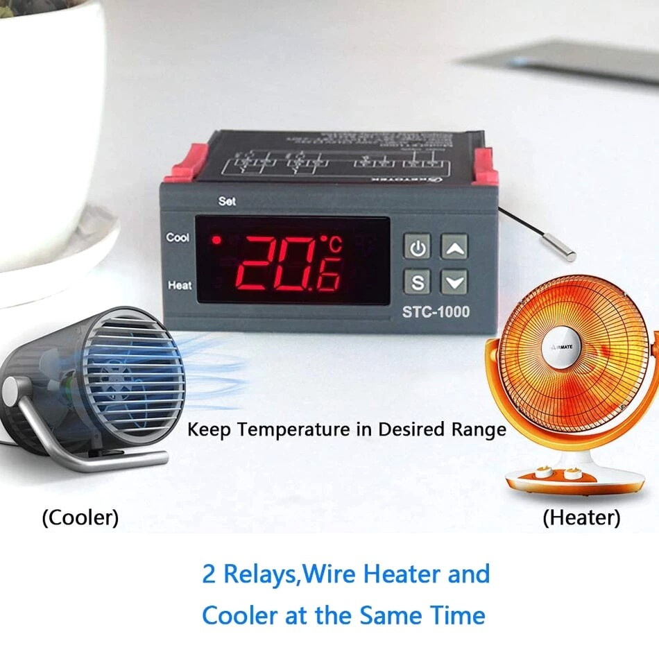 STC-1000 DC 12V 10A Microcomputer Digital Display Temperature Controller | STC-1000 | Temperature Controller | Temperature Controller | Controller | STC-1000 Controller |